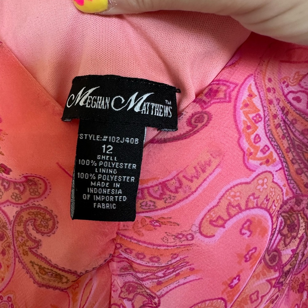 Vintage Meghan Matthew’s Pink Paisley Dress - Picture 4 of 4
